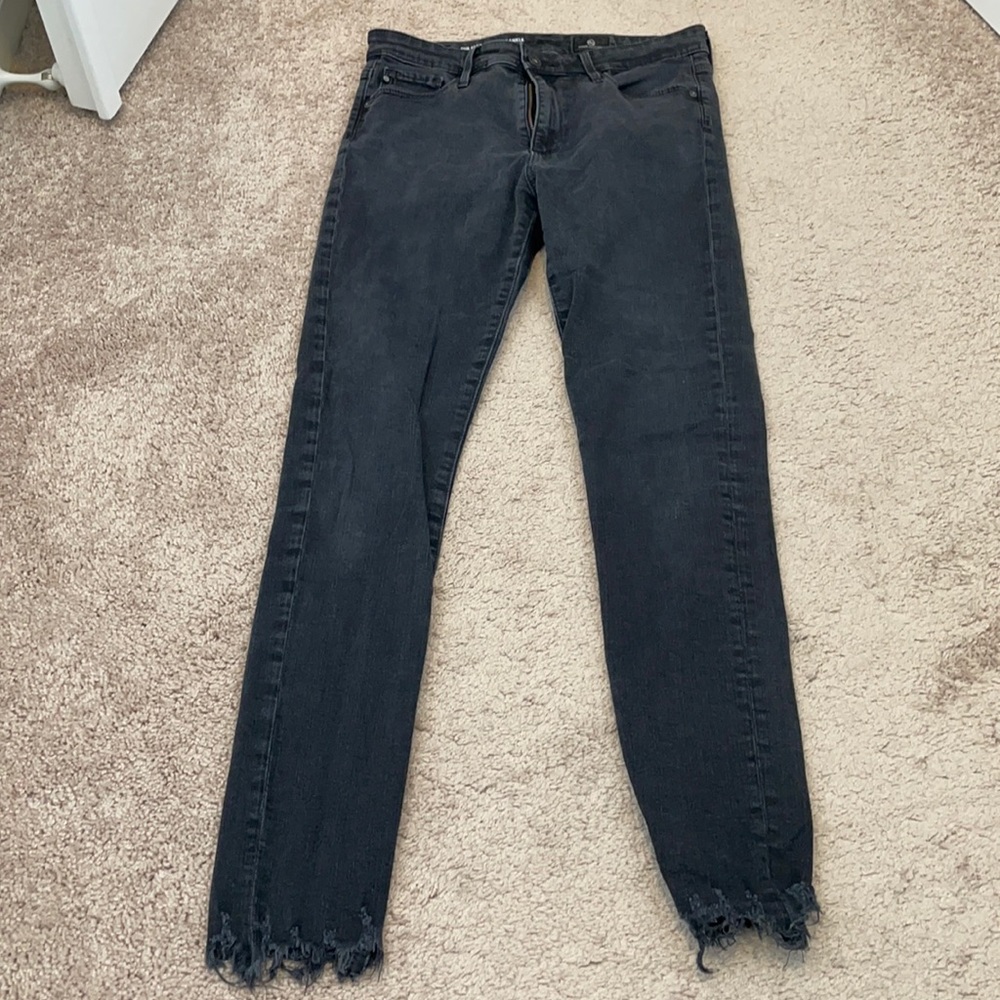 AG Farrah high rise ankle skinny with raw hem
